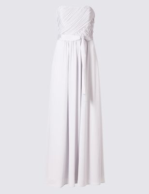 Strapless Lined Maxi Dress with Belt